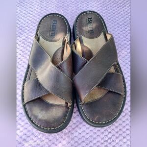 Born Men's Brown Leather Sandals Size 11